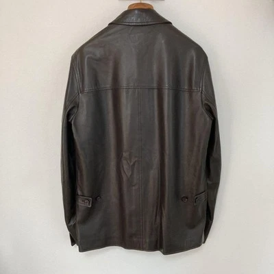 Chaqueta Ralph Lauren Etiqueta Púrpura Single Riders Cuero Cordero Cremallera Talla M Usada Foto 1 de 4