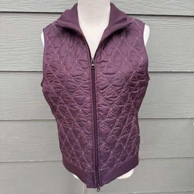 ExOfficio Mujer Chaleco Sin Mangas Cremallera Chaqueta Talla S Acolchado Púrpura Rojo Bolsillos Foto 1 de 4