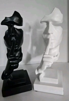 Estatua de Pensador Silencio es Oro Arte Abstracto Estatuilla Moderna Resina Escultura Par Foto 1 de 4