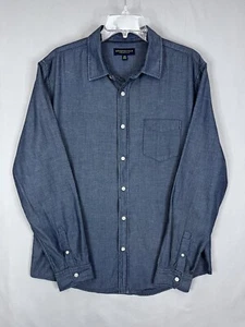 Aeropostale Mens Dress Shirt Blue Ribbed Stripe Look Size Large Long Sleeved - Picture 1 of 16