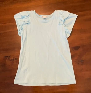 Jcrew Girls Size 10 / Ruffle-sleeve T-shirt / summer casual / SOFT AQUA - Picture 1 of 2