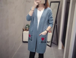 Damen Strick vorne offen Wolle Baumwolle Cardigan Langarm Oberteil weich warm Pullover - Bild 1 von 12