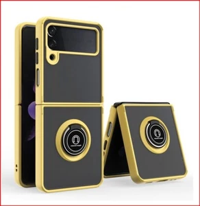 Ring Stand Clear Matte Silicone Cover Case for Samsung Galaxy Z Flip 4 Z Flip 3 - Photo 1 sur 6