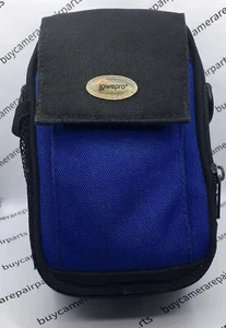 GENUINE LOWEPRO COMPACT CAMERA CASE with SHOULDER STRAP BLACK/BLUE NEAR NEW - Picture 1 of 5