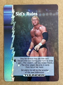 2000 WCW Nitro juego de cartas coleccionables Thunder primera edición Sid Vicious Sids reglas lámina - Imagen 1 de 2
