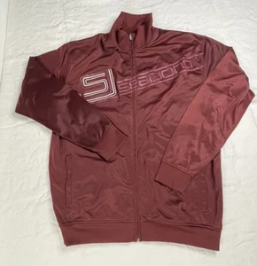 Sean John Burgundy Track Jacket Long Sleeve Full Zip Front Size XL - Picture 1 of 9