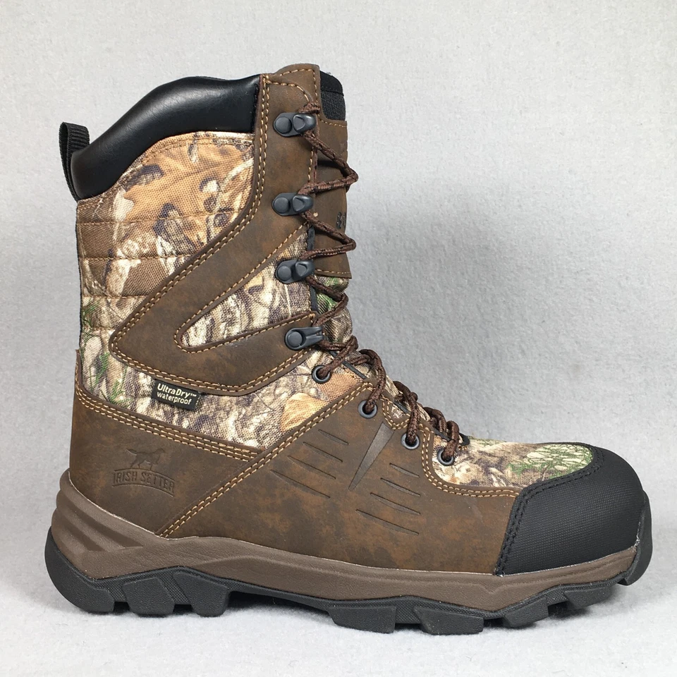 Irish Setter Terrain Boots Mens 8 D Camo Leather Insulated Hunting 10-Inch $185 - Image 1 of 4