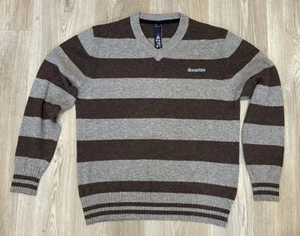 Suéter Gaastra Jersey Para Hombre Mediano Cuello en V Rayas Lana Mezcla de Algodón - Imagen 1 de 7