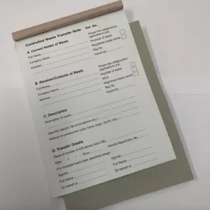 Pad note trasferimento rifiuti controllato A5 - Ideale per il commercio - libro NCR duplicato - Foto 1 di 1