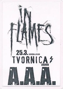 IN FLAMMEN 25.03.2009. ZAGREB KROATIEN - ZUGANG ZU ALLEN BEREICHEN - BACKSTAGE-PASS - Bild 1 von 1