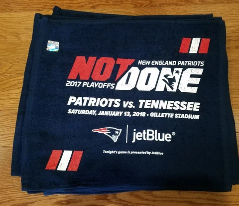 New England Patriots VS Tennessee Titans rally towel NOT DONE gillette win Cover
