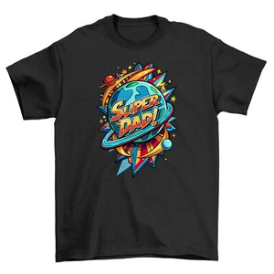 Super World Dad - Funny Super Dad T-shirt, Ideal Gift for the Heroic Father in Y - Picture 1 of 46