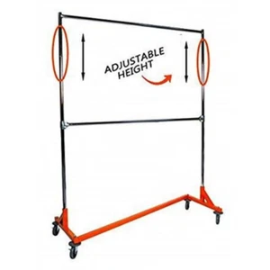 GR400EH Only Commercial Grade Double Bar Rolling Decorative Orange Base Z Rack - Picture 1 of 12