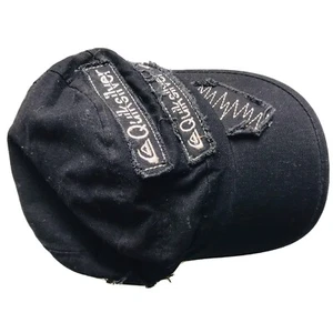 Quicksilver Cap Black Flex fit Tattered Look - Picture 1 of 3