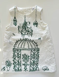 Dolce & Gabbana White and Green Print Sleeveless Dress Size 9-12 Months - Picture 1 of 6