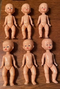Lot 6 Vintage Cavicchi CS Made In Italy Plastic Blinking Eye Moveable Dolls 5” - Picture 1 of 6