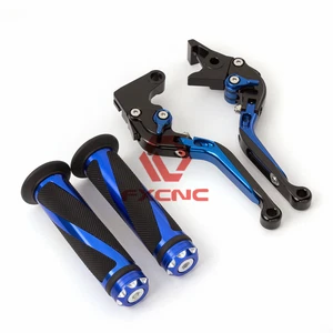CNC Folding Extendable Brake Clutch Levers +Grips For Buell M2 Cyclone 1997-2002 - Picture 1 of 9