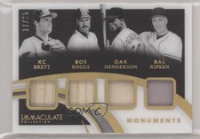 2021 Immaculate Monuments Relics Gold /25 George Brett Rickey Henderson HOF