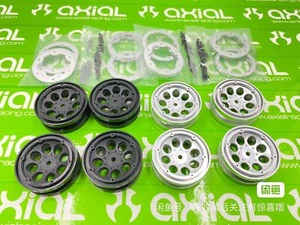 Llantas sobre orugas Axial 1.9 negras/plateadas (2 juegos/8 piezas) 1/10 llanta coche rc TRX4 CC01 D90 - Imagen 1 de 5