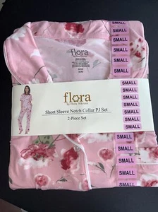 Flora Nikrooz Women's Short Sleeve Button Up Notch Collar Pajamas, 2 Piece Set - Picture 1 of 2