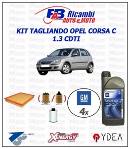 KIT TAGLIANDO OPEL CORSA C 1.3 CDTI 51KW 70CV - 3 FILTRI 4 LITRI OPEL 10W40 - Foto 1 di 1