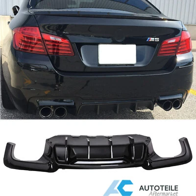 Sport Performance Heckdiffusor 4 Rohr für BMW 5er F10 F11 M-Paket Schwarz Glanz - Bild 1 von 4