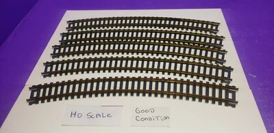 USED ASSORTED Vintage  Track Black HO Scale Lot of 5 Curves R. 18" 30 Degrees - Image 1 of 3