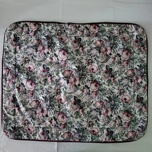 CROSCILL 2er Set STANDARD Steppbezüge Burgund Blau/Grau Kohlrose Blumen - Bild 1 von 7