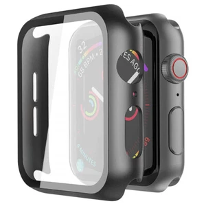 PC delgada para Apple Watch Series 7 41 mm con protector de pantalla transparente cubierta completa negro - Imagen 1 de 8