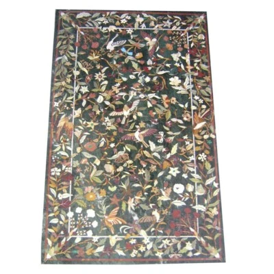 137cm x 81.3cm Verde Mármol Patio/Comedor Table Top Incrustación Decorativo - Imagen 1 de 4