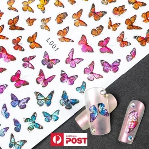 Aurora Butterfly Nail Decal Stickers Holographic Self Adhesive Nail Decor AU - Picture 1 of 8