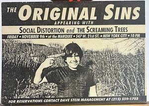 SOCIAL DISTORTION / SCREAMING TREES *11.09* Konzert Handzettel NYC Show OG Flyer - Bild 1 von 1