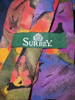 VINTAGE SURREY MEN TIE  FROM 1980S COTTON - Image 1 of 4