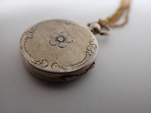 Beau Ancien Pendentif Porte Photo ARGENT VERMEIL - Imagen 1 de 13