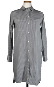 EVERLANE Baumwolle GESTREIFT Knopfleiste PREPPY Shirting SHIRT Kleid Gr. 4 Herbst - Bild 1 von 14