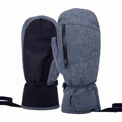 (GREY M)Snowboard Mittens For Women Men Waterproof Ski Touchscreen S BBY - Image 1 of 4
