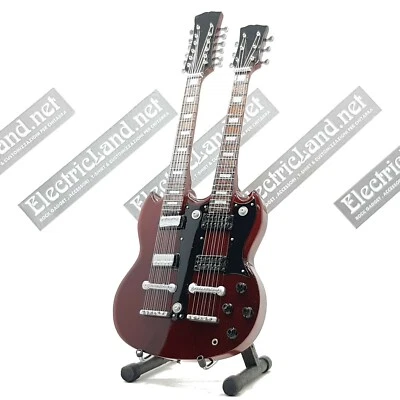 Mini Guitar 1:4 JIMMY PAGE Led Zeppelin double neck miniature gadget chitarra