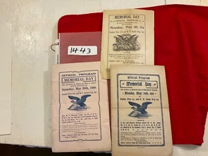 1443 CIVIL WAR GAR MASSACHUSETTS POST 140 LOT OF 3 MEMORIAL DAY PROGRAM 1904-08 - Picture 1 of 16