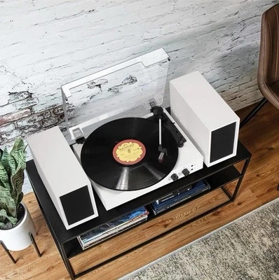 DANFI AUDIO DF Record Player for Vinyl with External Speakers, Bluetooth 3 Speed Vintage Bel