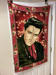 Vintage Elvis Presley Wandteppich Wandbehang 100 % Baumwolle ATC New York Hergestellt in der Türkei - Bild 1 von 2