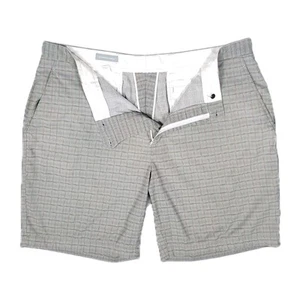 Cutter & Buck CB DryTec Shorts Flat Front Gray Plaid Mens Tag Size 42 - Picture 1 of 10