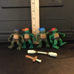 3” TMNT Teenage Mutant Ninja Toddler Turtles Set of 4 Mike Don Raph Leo 2004 - Picture 1 of 2
