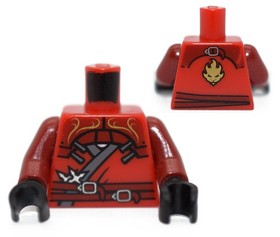 LEGO Minifigure Torso Ninjago Red Kai ZX Gold Lion dark red arms 9443 6032131