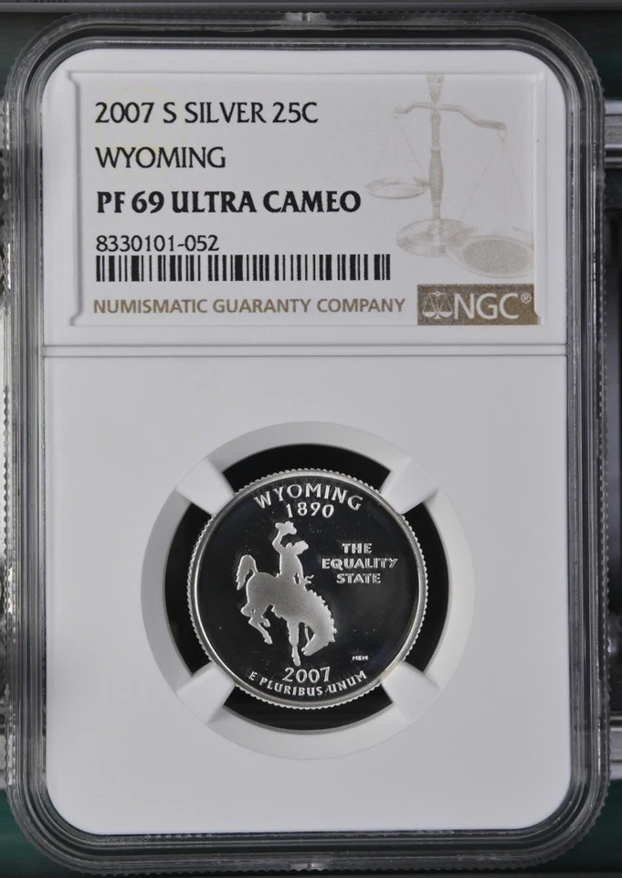 2007-S Silver Wyoming State Quarter - NGC PF69 ULTRA CAMEO - Image 1 of 2