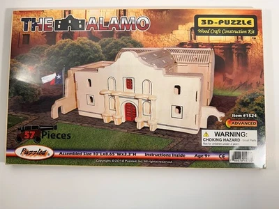 Rompecabezas 3D El Álamo Madera Artesanal Construcción Modelo Kit 57 Piezas Paquete Sellado Foto 1 de 4