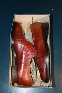 Vtg John Plant 1875 brown all leather brown shoes size 7 1/2 mod revival - Picture 1 of 14