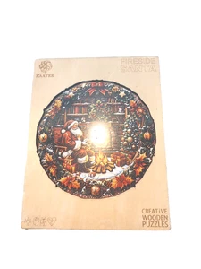 KAAYEE Puzzle Fireside Santa Creative Wooden 265 Pieces Sealed NEW 13.4 x 13.2 - Picture 1 of 5