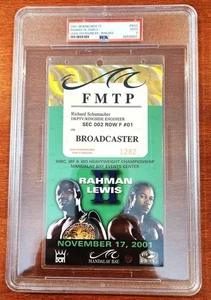 Rahman vs. Lewis II 2001 - ¡Credencial de boleto de boxeo Ringside PSA! - Imagen 1 de 2