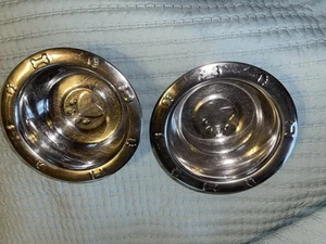 TWO DOG BOWLS IMPRINTED FEET & BONES 7 1/2 wide and 2 1/2 deep PRE-OWNED - Picture 1 of 3