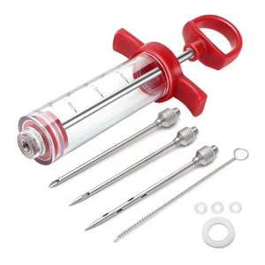 TGE-V 1-oz Plastic BBQ Marinade Injector Kit, Turkey Injector Syringe (3 Stai... - Picture 1 of 7